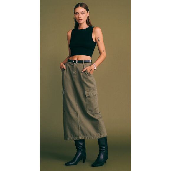 Reformation Maggi Cargo Midi Skirt 24 / Small - Picture 2 of 8